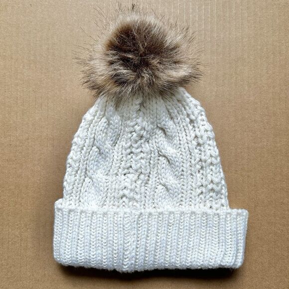 Colorado Avalanche Women’s Knit Beanie W Pom Pom White Blue Game Day NHL Hat - Picture 5 of 8
